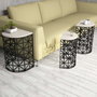 Hanah Home Stil Metal Ferforje - Cream Juego de 3 Mesas Nido